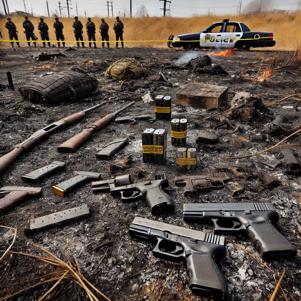 Aseguran armas calcinadas tras incendio en la privada Santa Fe, León