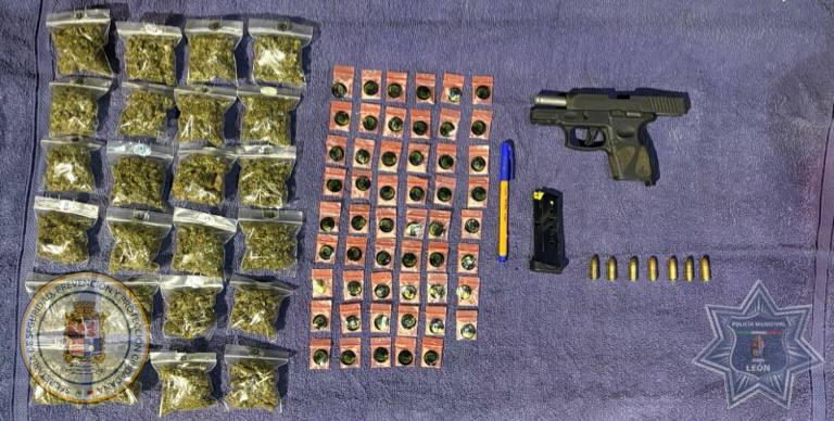 La Policía de León detuvo a un hombre por portación de arma de fuego y droga