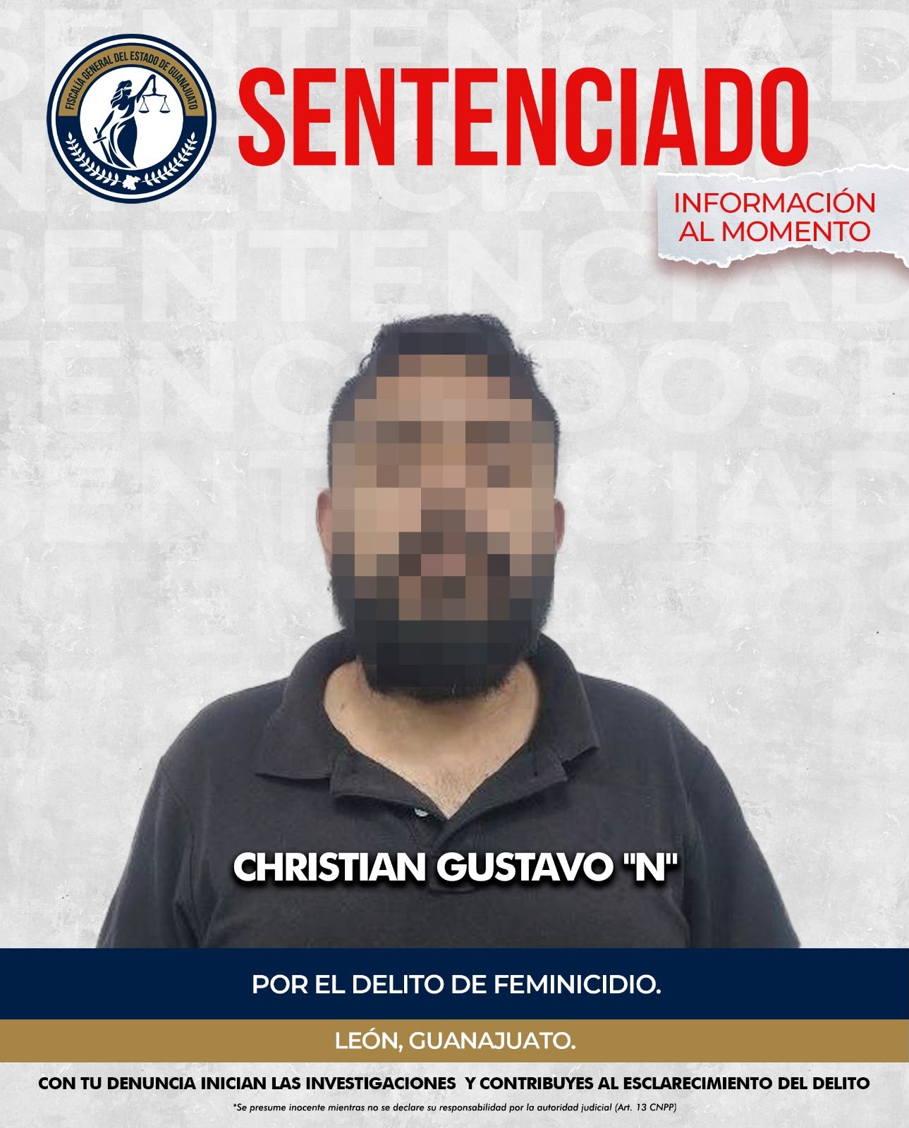 FEMINICIDA ES SENTENCIADO A CASI 28 AÑOS DE PRISIÓN POR MATAR A SU PROPIA MADRE